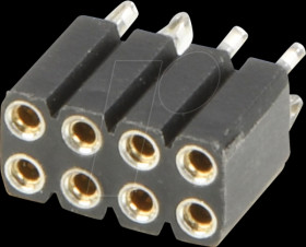 153PF-008-2-50-00 Precision socket, straight, RM 2.54, H: 7.0mm, 2x4-pole