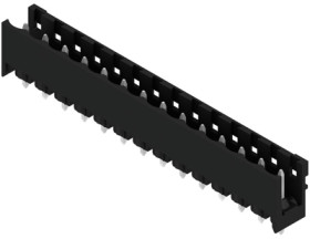 Pin header, 14 pole, pitch 5.08 mm, straight, black, 1838100000