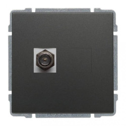 KOS66 Gniazdo antenowe pojedyncze typu F grafit 666054