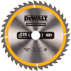 DEWALT DT1955-QZ Portable Construction Circular Saw Blade 235 x 30mm x 40T
