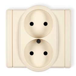 Gniazdo podwójne bez uziemienia 2x2P