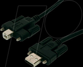 EX-K1555V USB 2.0 cable, screw-mountable female plug to male plug, 5 m