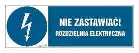 ZNAK - HF021 Nie zastawiać! Rozdzielnia elektryczna 15 x 5 cm FN - Folia samoprzylepna