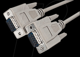 Monitor cable without ferrite, 15-pin HD, ST/ST, 1.8m