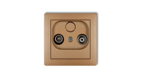 Deco Gniazdo Antenowe Rtv Przelotowe 9Db Złoty Metalik 8Dg9p