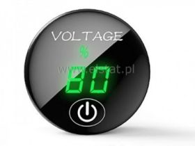 Woltomierz zielony LED 5-48V; wyłącznik; hermetyk