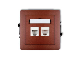 DECO Gniazdo telefoniczne 1xRJ11 + gniazdo komputerowe 1xRJ45 kat.5e 8-stykowy beznarzędziowe brązowy metalik 9DGTK KARLIK