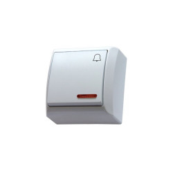 Przycisk dzwonek podświetlany n/t IP20 ŁN-6BS/00 biały BIS Ospel