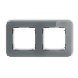 ICON Ramka uniwersalna podwójna zaokrąglona - efekt szkła (ramka: grafitowa spód: czarny) 28-12-IRSZ-2