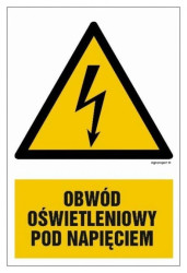 ZNAK - HA009 Obwód oświetleniowy pod napięciem 10 x 15 cm FN - Folia samoprzylepna