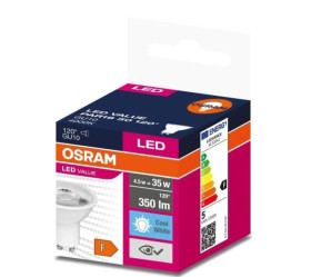 Żarówka LED VALUE PAR16 35 GU10 4,5W 350lm 4000K 840 120st. 4058075198708