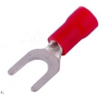 KKOW-4R/5 Końcówka widełkowa w izolacji czerwonej - oczko 4mm, przekrój przewodu 0.5-1.5mm2 - kpl. 5 szt