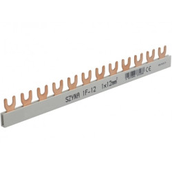 Szyna łączeniowa widełkowa 1-fazowa 12mm2 80A na 12 modułów PAWBOL