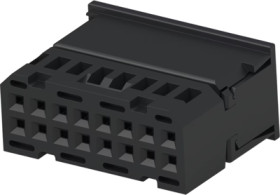 Socket, unequipped, 16 pole, straight, 2 rows, black, 1534579-1