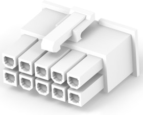 Socket header, 10 pole, pitch 4.2 mm, straight, white, 1-1969603-0