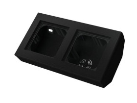 SONATA Puszka narożna do serii SONATA podwójna, wyposażona w ramkę czarny metalik PNP-2RN/33 OSPEL