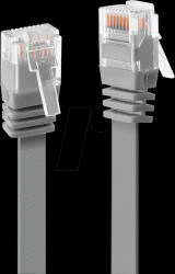 47490 0,3 m flat cable U/UTP, Cat.6, grey
