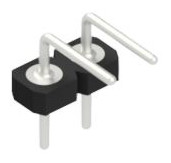 Pin header, 2 pole, pitch 2.54 mm, angled, black, 10044025