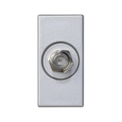 Simon Connect Płytka K45/2 gn. SAT (F) żeńskie 22,5x45mm + wkład, aluminium K102C/8