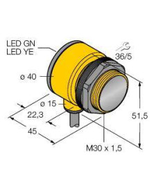 Czujnik dyfuzyjny Turck T30RW3FF600 W/30 3034570 przełączanie w ciemności 1 szt.