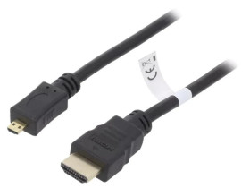 HDMI.HE320.020 Kabel HDMI 2.0 HDMI wtyk,micro HDMI wtyk PVC Dł: 2m czarny