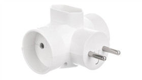 Rozgałeźnik Wtyczkowy 2X2p +1Xeuro Biały R-20