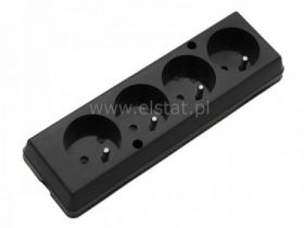 Gniazdo G-6/GN-470 4GN z uziemieniem, czarne