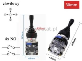 Joystick 4 torowy; chwilowy; 4xNO; otwór 30mm