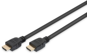 Connection cable, 3 m, black, HDMI plug type A, straight to HDMI plug type A, straight, AK-330124-030-S