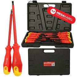 Zestaw śrubokrętów dla elektryków 1000V + walizka 11 sztuk TPR MEGAKABEL
