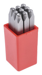 Zestaw wybijaków cyfr wysokość: 2.5mm 9-szt. 0 → 8 RS PRO