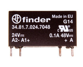 Wąskoprofilowy przekaźnik 5mm do obwodów drukowanych i gniazd SSR OC 100mA 48VDC 24VDC wykonanie szczelne RTIII 34.81.7.024.7048