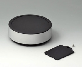 Aluminum enclosure, (Ø x H) 120 x 40 mm, black (RAL 9005), IP40, ER123059