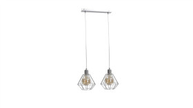 Lampa Wisząca Loftowa 2Xe27 Foskal Silver