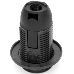 Oprawka E14 OE-14K Czarna Plastikowa z kołnierzem, 230V/2A