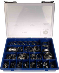 Zestaw opasek zaciskowych 76 Piece Stal nierdzewna Napęd ślimakowy, 9.5 → 12mm and 35 → 50mm Inside