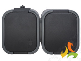 B2 IP54 Gniazdo pojedyncze + włącznik n/t 2p+Z GWN-B2 szary/czarny ABEX