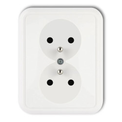 LIZA Gniazdo podwójne z/u biały GPT-2z