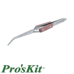 Pęseta magnetyczna zagięta samozaciskowa 164mm, Proskit 1PK-117T