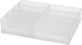 Compartment insert kit, with 8 pieces, transparent, (L x W x D) 220 x 160 x 47 mm, EINSATZ 55 8XA8-1