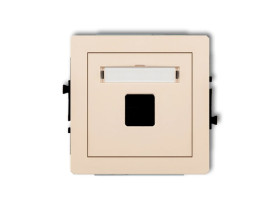 DECO Gniazdo multimedialne pojedyncze bez modułu (standard Keystone) beżowy 1DGM-1P KARLIK