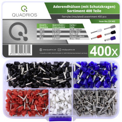 Quadrios 22C482 Zestaw końcówek rurkowych 22C482, z częściową izolacją , 0.5 mm² x 8 mm, 400 szt.