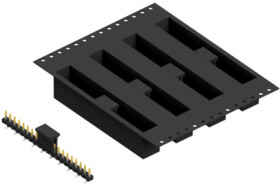 Pin header, 20 pole, pitch 2.54 mm, angled, black, SLLP5SMD03820SBTR