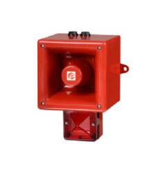 Sygnalizator akustyczny z lampą sygnalizacyjną 24 V Czerwony V DC IP66 Montaż ścienny 120dB