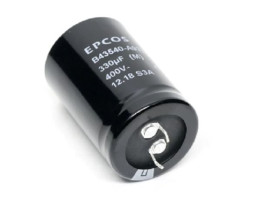 Kondensator 330μF 400V dc Zatrzaskowy EPCOS roztaw: 10mm 30 x 35mm
