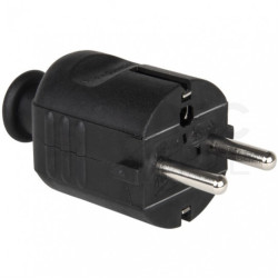 Wtyczka prądowa [2P+Z] UNI-SCHUKO 230V 16A czarna PCE na kabel