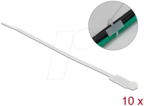 18956 Cable ties, can be labelled, 190 x 4.8 mm, white, 10 pieces