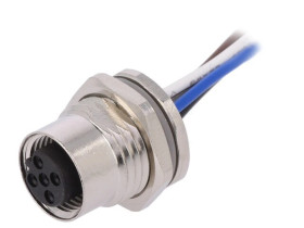 Złącze okrągłe M12 żeńskie proste 5pin 60V 0,2m T4171110405-001