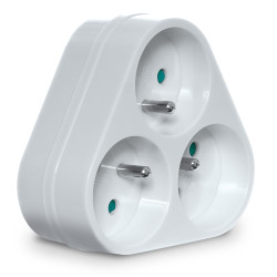 Rozgałęźnik potrójny z uziemieniem 3x2P+Z biały W-97740