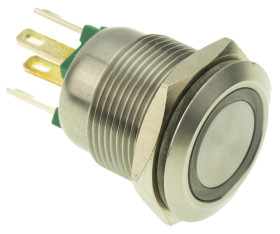 Nasadka przełącznika Chwilowy SPST średnica wycięcia 19.2mm, montaż panelowy Bulgin